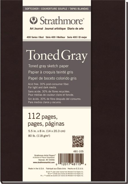ART JOURNAL SOFT COVER TONED GRAY 5.5X8
