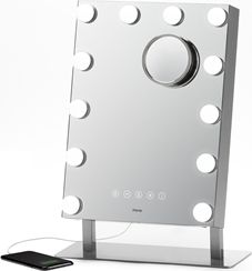 iHome Beauty Hollywood Pro Bluetooth Vanity Mirror. Bluetooth Smart Speaker - Silver - ONLINE ONLY