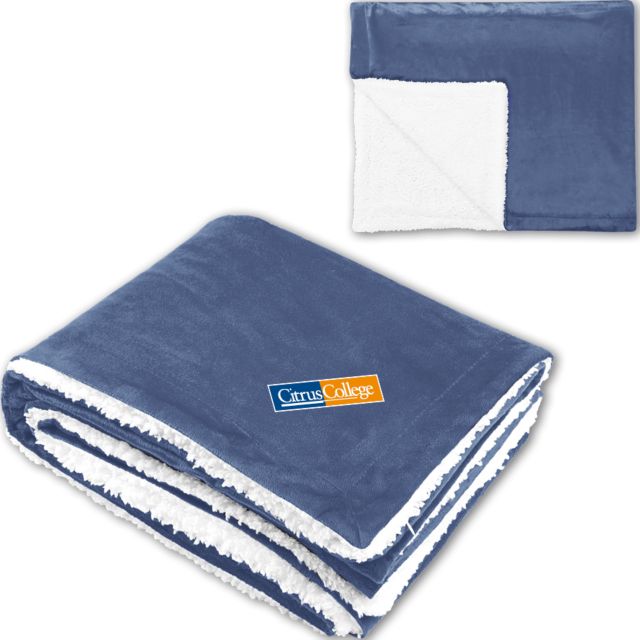 Citrus College Super Soft Luxurious Sherpa Throw Blanket Citrus College Logo Embroidery - ONLINE ONLY